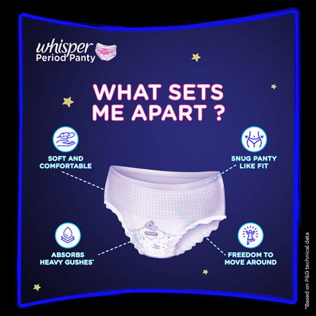 Whisper Super Absorbent Period Panty | M-L | 18 Pants