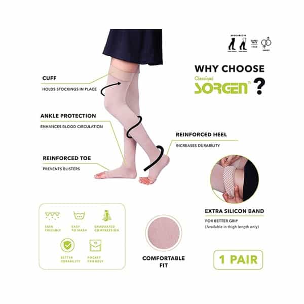 Medical Compression Stockings Thigh Length Xl Class Ii