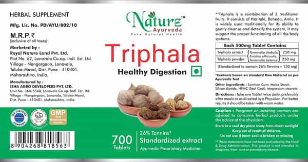 Naturz Ayurveda Triphala 700 Tablets Natural