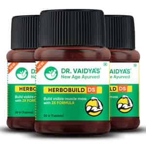 Dr. Vaidya's Herbobuild Ds( Double Strength ) -30 Capsules - Pack Of 3
