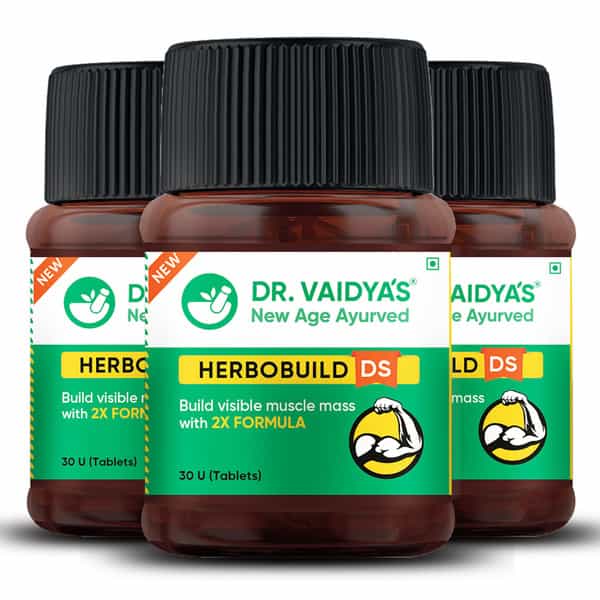 Dr. Vaidya's Herbobuild Ds( Double Strength ) -30 Capsules - Pack Of 3