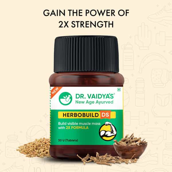 Dr. Vaidya's Herbobuild Ds( Double Strength ) -30 Capsules - Pack Of 3
