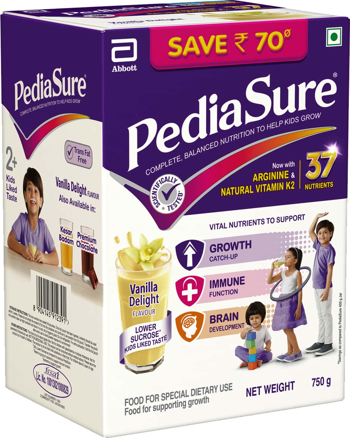 Buy PEDIASURE COMPLETE BALANCED NUTRITION TO HELP KIDS GROW 750 GM