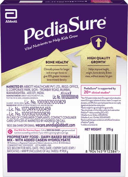 Pediasure Complete Balanced Nutrition To Help Kids Growth Vanilla Box 750 Gm