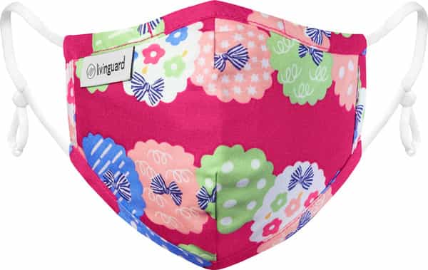 Livinguard Kids Street Mask - Aop Choco Paper Print: Pint |Anti-Microbial | Washable & Reusable - Xs