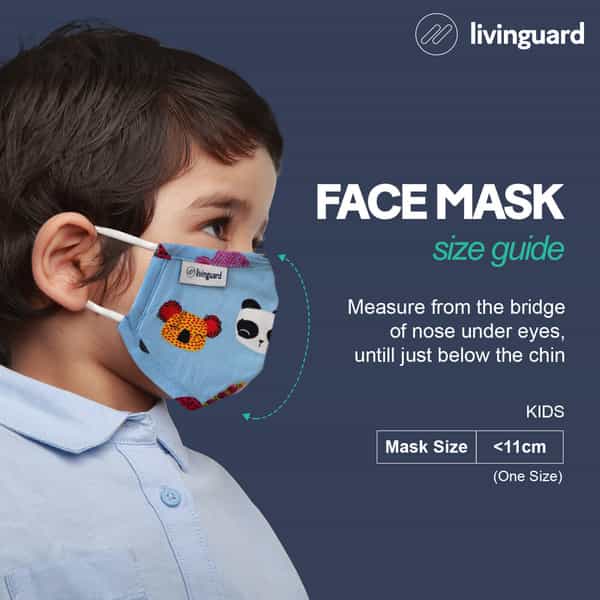 Livinguard Kids Street Mask - Aop Choco Paper Print: Pint |Anti-Microbial | Washable & Reusable - Xs