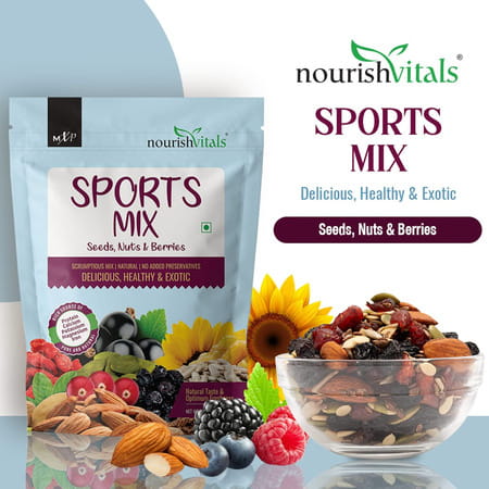 Nourishvitals Sports Mix Seeds Nuts & Berries 200 G
