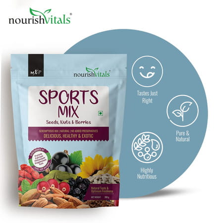Nourishvitals Sports Mix Seeds Nuts & Berries 200 G