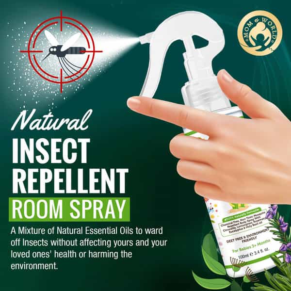 Mom & World Baby Mosquito Repellent Room Spray - 100% Naturally Derived 100 Ml