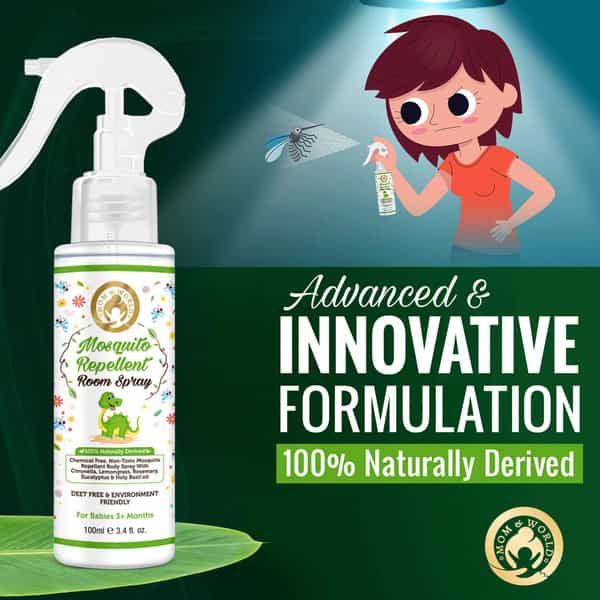 Mom & World Baby Mosquito Repellent Room Spray - 100% Naturally Derived 100 Ml