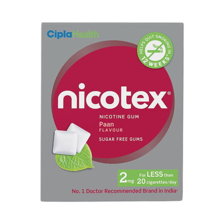 Nicotex 2Mg Paan Flavour | Sugar Free | Strip Of 12 Gums