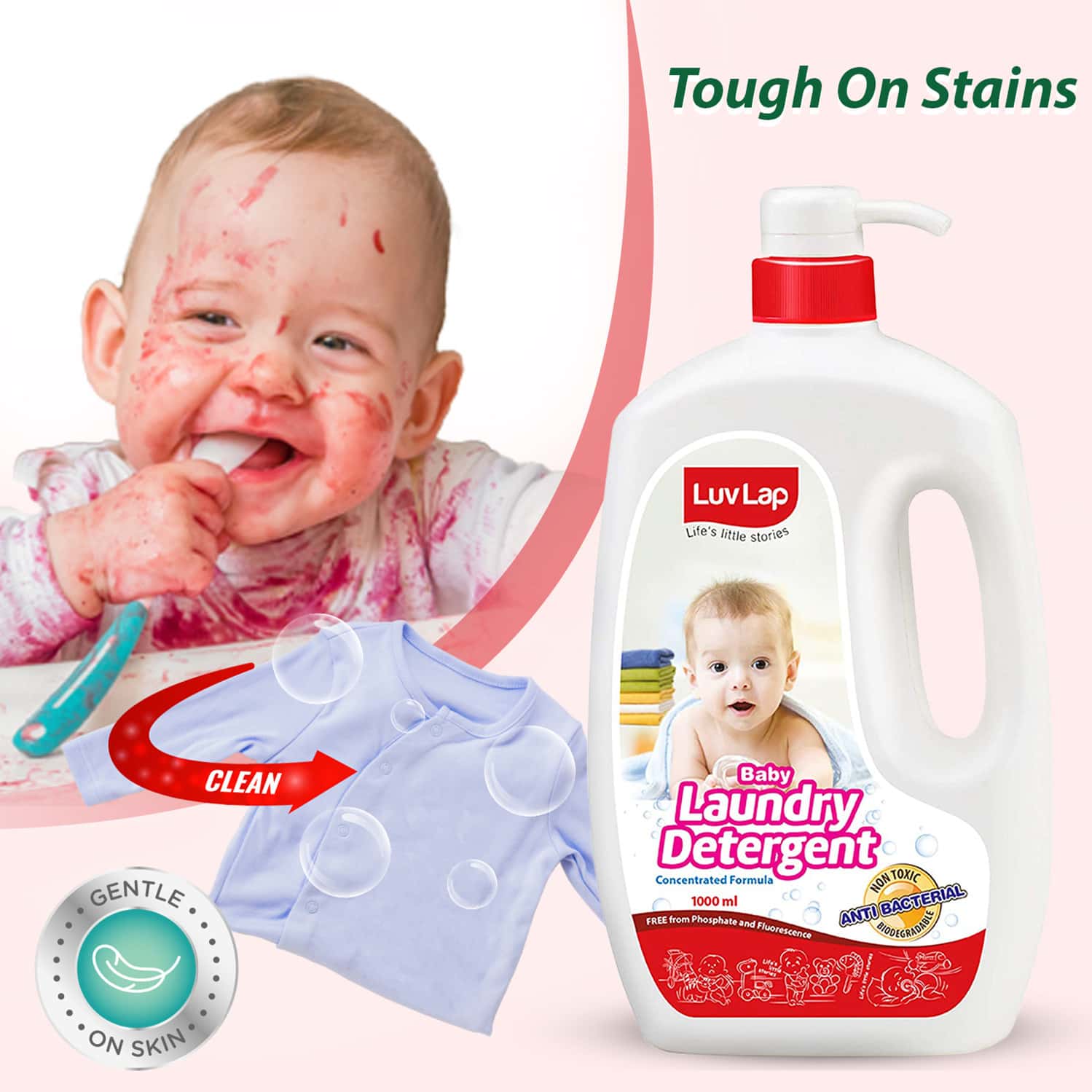 Buy LUVLAP BABY LAUNDRY LIQUID DETERGENT FOOD GRADE 1000ML Online & Get