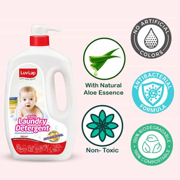 Luvlap Baby Laundry Liquid Detergent Food Grade 1000Ml