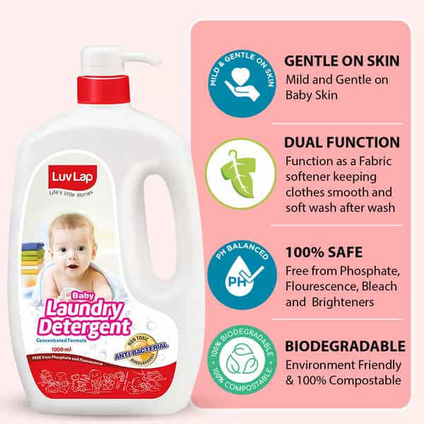 Luvlap Baby Laundry Liquid Detergent Food Grade 1000Ml