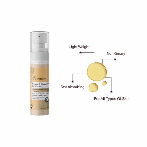 The Skin Story Ginger Cinnamon Calming Face Mist With Magnesium For Primple Acne Prone Skin 100Ml