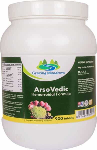 Grazing Meadows Arso Vedic 900 Tablets (Each 500Mg) Natural Hemorrhoid Medicine (Pack Of 4)