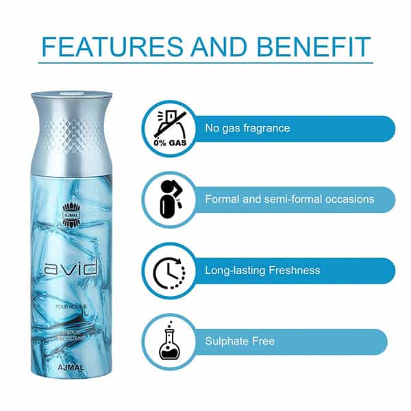 Ajmal 1 Distraction For Men & Women,1 Sacred Love For Women And 1 Avid For Men Deodorants Each 200Ml