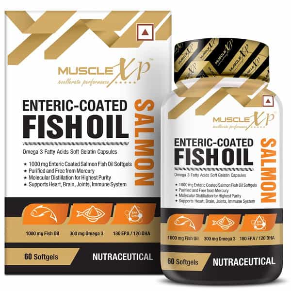 Musclexp Enteric Coated Salmon Fish Oil 1000Mg | 300Mg Omega 3- 60 Softgels