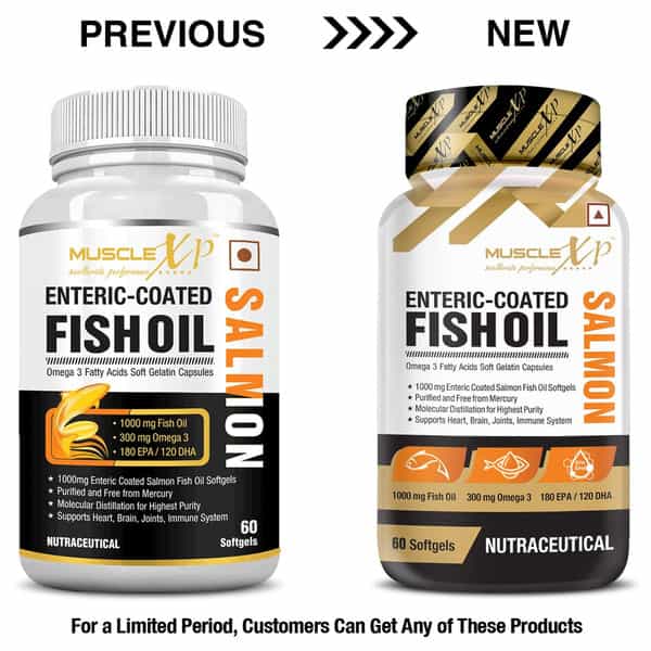 Musclexp Enteric Coated Salmon Fish Oil 1000Mg | 300Mg Omega 3- 60 Softgels