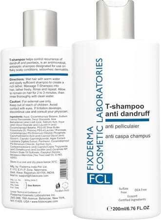 Fcl T-Shampoo Controls Recurrence Of Dandruff & Psoriasis | 200 Ml