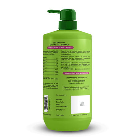 Sesa Ayurvedic Anti Hairfall Shampoo Reduces Hairfall Made With Ayurvedic Herbs Paraben Free 1000ml