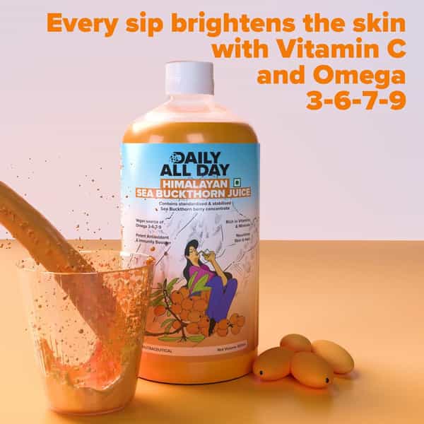Daily All Day Himalayan Sea Buckthorn Berry Pulp Concentrated Juice 500 Ml X 2