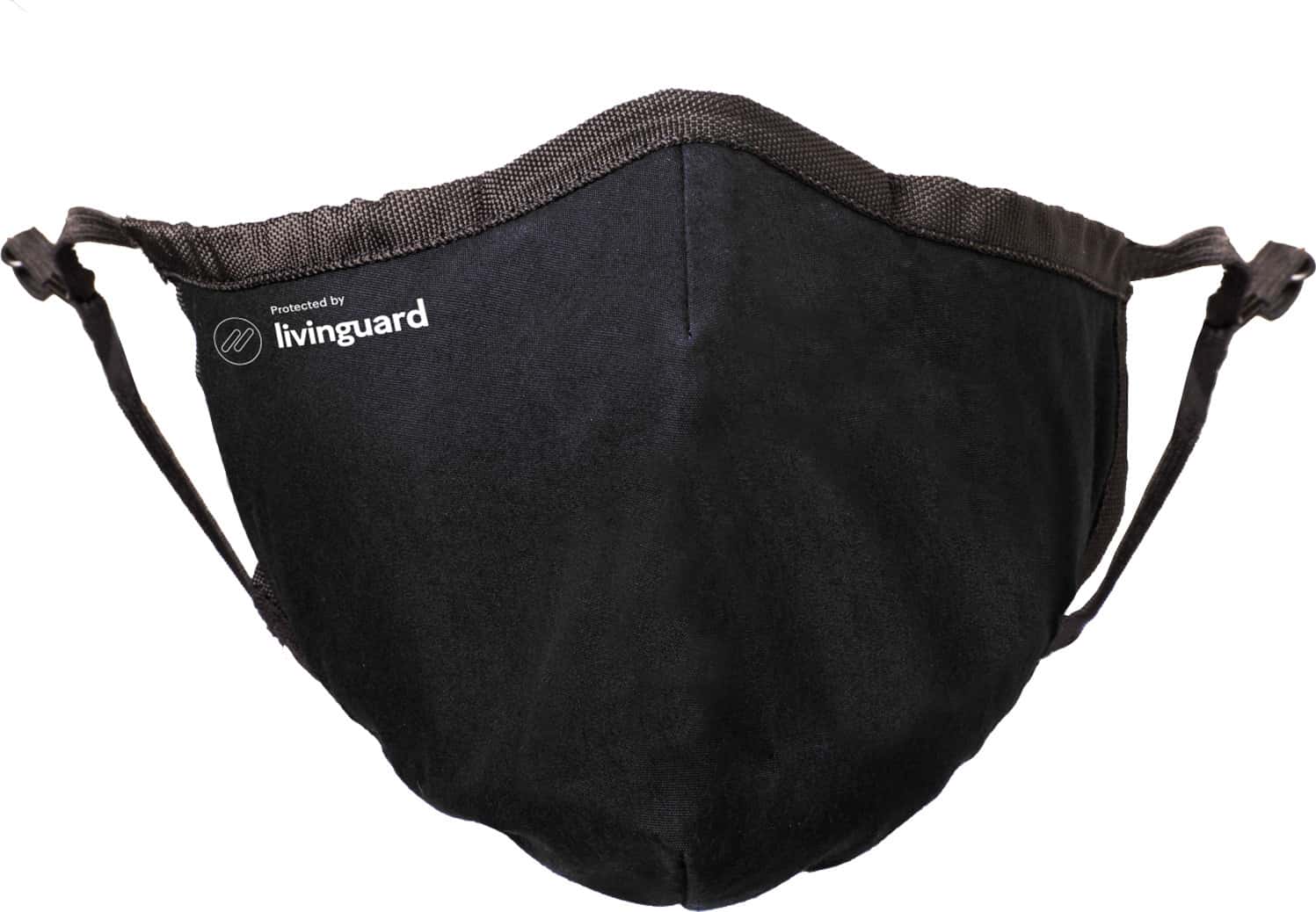 Livinguard Pro Mask | 3 Layers | >95% Filtration Washable & Reusable | Cotton Mask M - Black