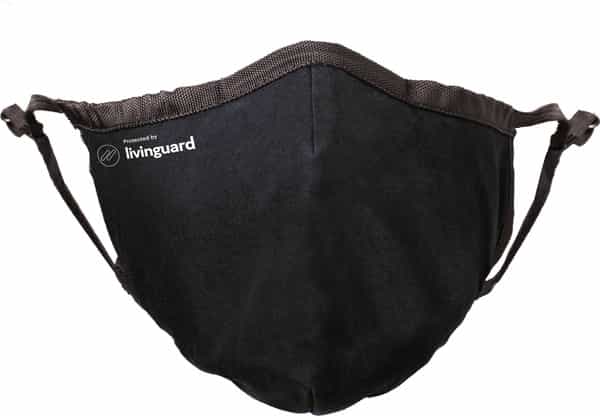 Livinguard Pro Mask | 3 Layers | >95% Filtration Washable & Reusable | Cotton Mask M - Black