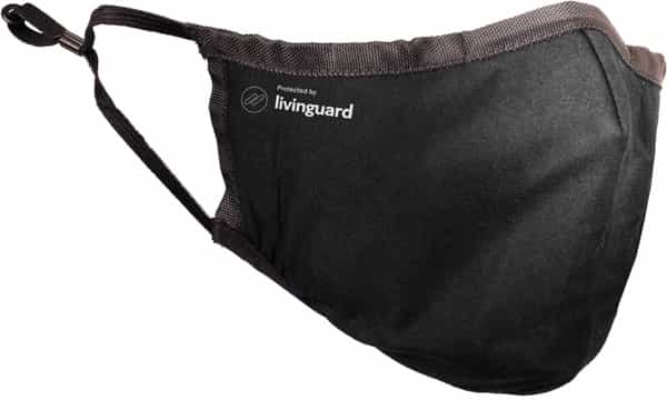 Livinguard Pro Mask | 3 Layers | >95% Filtration Washable & Reusable | Cotton Mask M - Black