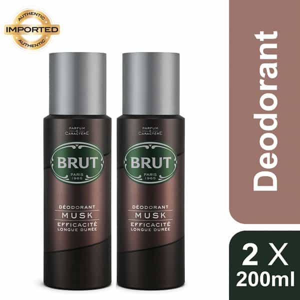 Brut Musk Deodorant Spray For Men Long-Lasting Fragrance 200 Ml (Pack Of 2)