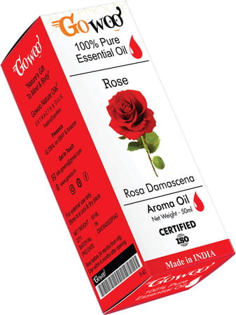 Go Woo 100% Pure Rose Oil For Anti Stress Skin Glow Aromatherapy 50 Ml