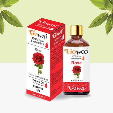 Go Woo 100% Pure Rose Oil For Anti Stress Skin Glow Aromatherapy 50 Ml