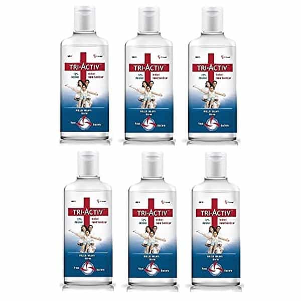 Tri-Activ 72% Alcohol Based Instant Hand Sanitizer - 500Ml (Pack Of 6) | White | (271101)
