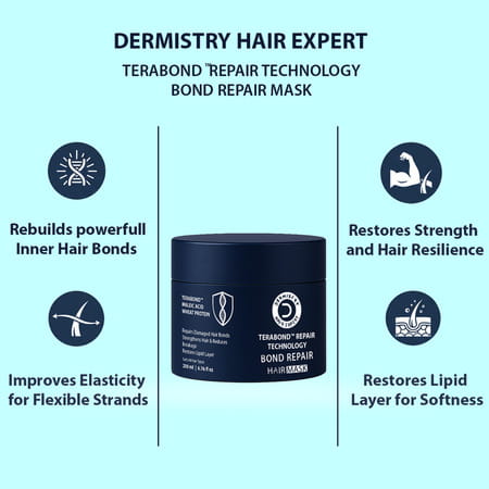Dermistry Bond Repair Hair Mask Maleic Acid Terabond Protein For Strength Damage Dry Dull Hair 200ml