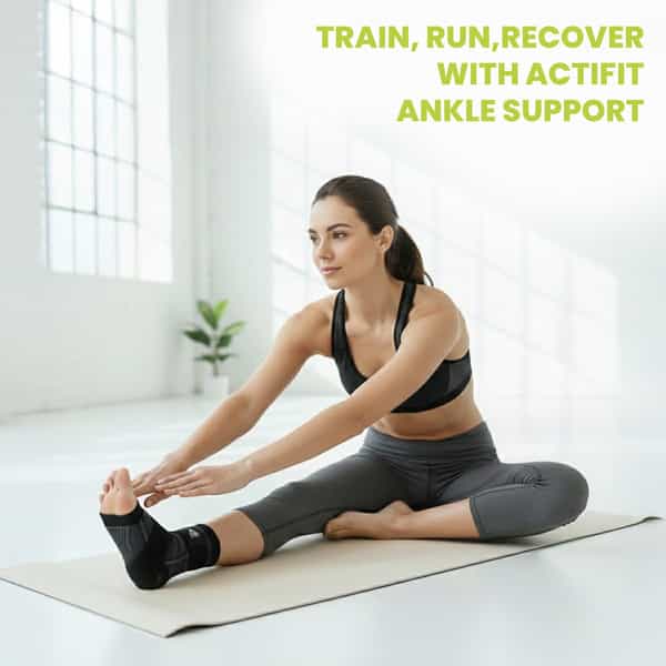 Actifit Ankle Support With Adjustable Band - Compression Brace For Pain Relief Sports Gym - Size Xl