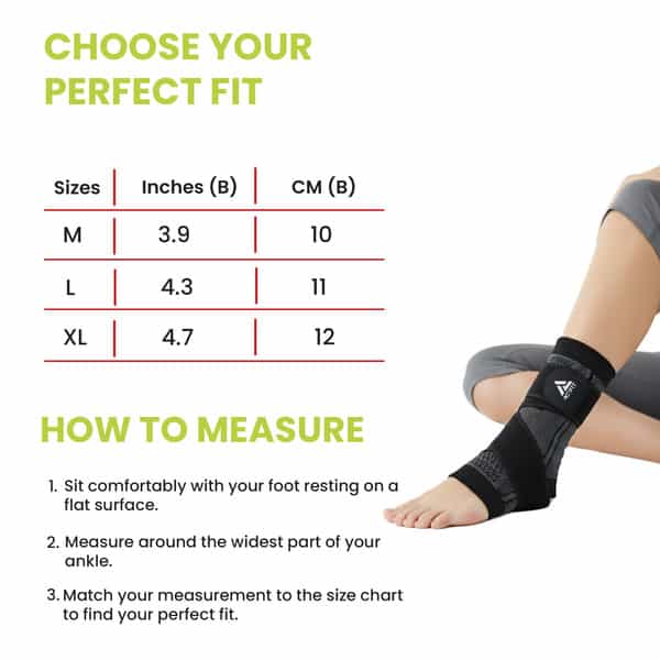 Actifit Ankle Support With Adjustable Band - Compression Brace For Pain Relief Sports Gym - Size Xl