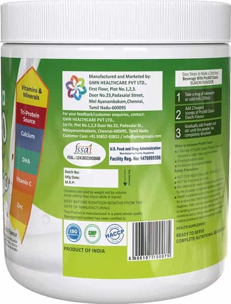 Pro360 Classic | Nutritional Protein Supplement | Elaichi | Powder | Jar | 200 Gm
