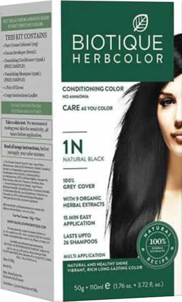 Biotique Herbcolor 1N Natural Black - 50 Gm +110 Ml