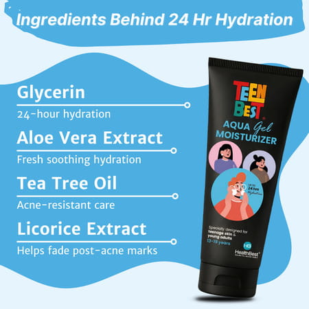 Healthbest Gel Face Moisturizer With Niacinamide| Aloe Vera & Shea Butter| 24H Hydration - 50Ml