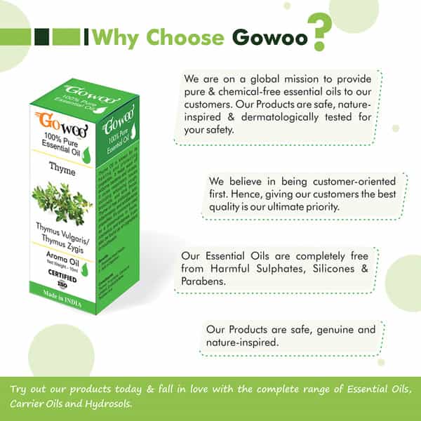 Pack Of 2 Thyme Essential Oil & Olive Carrier Oil - 100% Pure & Natural Oil