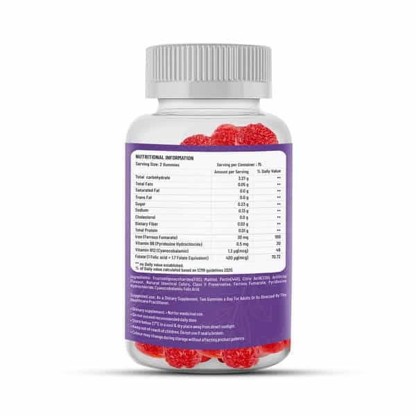 Top Gummy Prenatal + Iron With Vitamin B6 | B12 & Folic Acid | 30 Gummies (Strawberry Flavour)