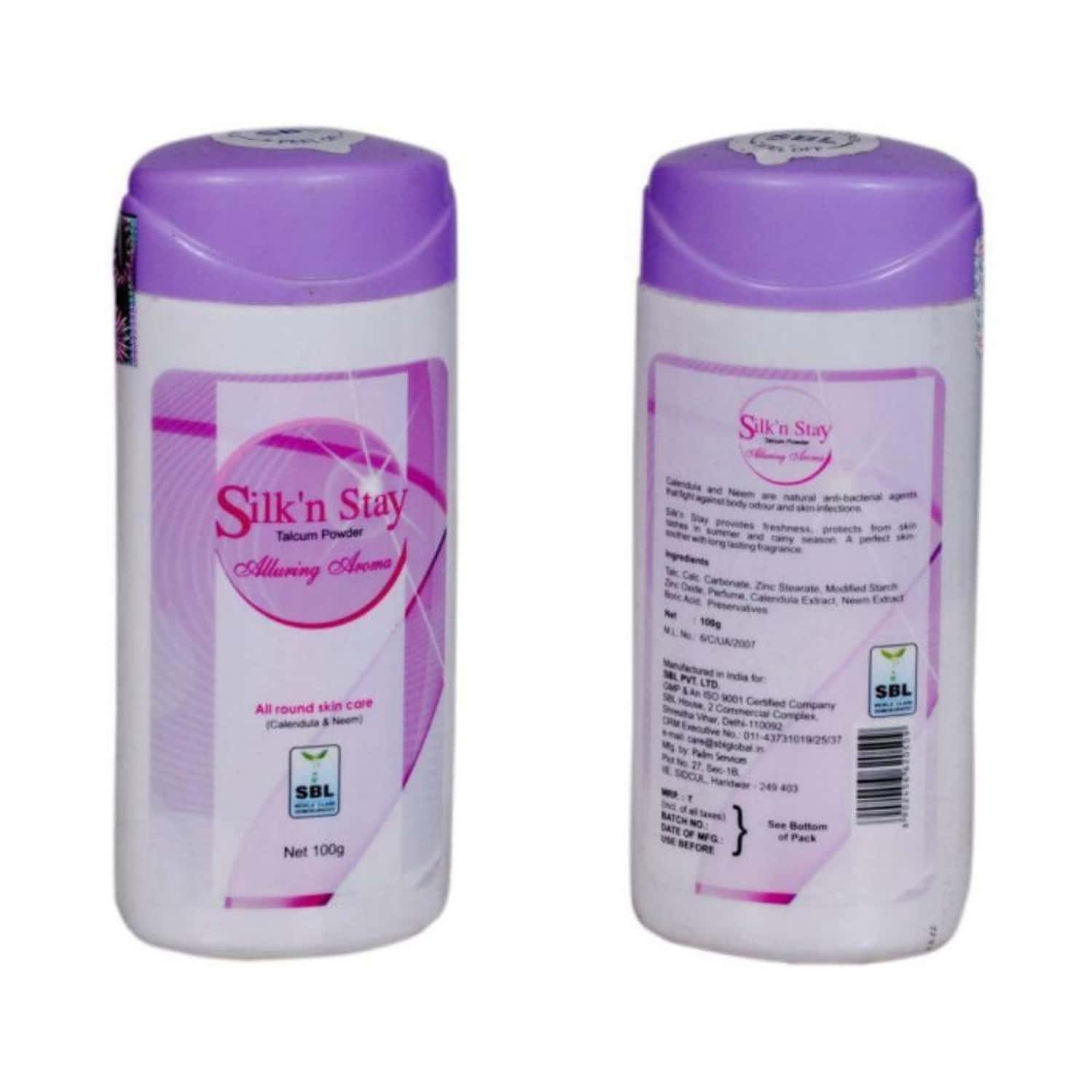 Sbl Silk N Stay Talcum Powder 100 Ml Pack Of 2
