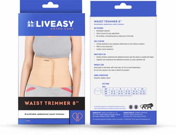 Liveasy Ortho Care Waist Trimmer / Abdominal Binder - Xl (40 - 44 Inch)
