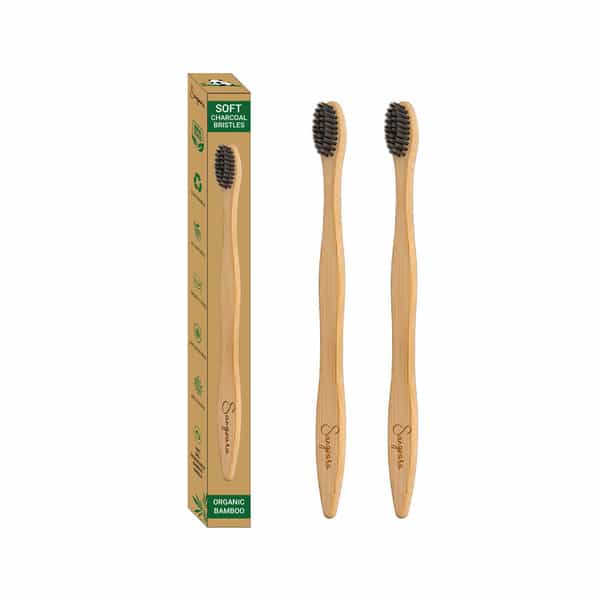 Sangsara By Dr. Odin Bamboo Toothbrush 100% Biodegradable Natural Black Pack Of 2