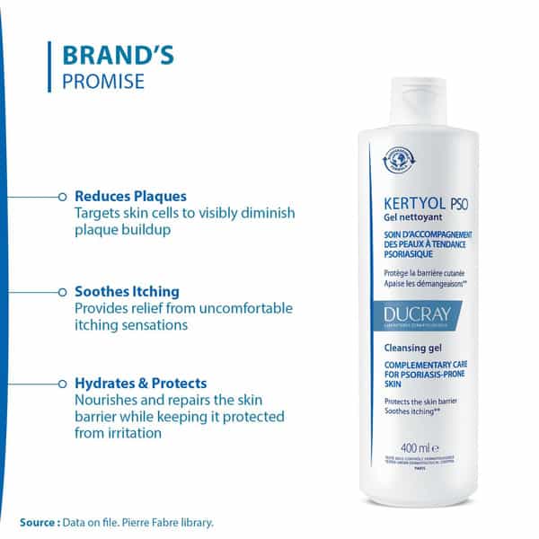 Ducray Kertyol Pso Cleansing Gelbody Wash For Dry Itchy Sensitive And Psoriasis Skin (400 Ml)