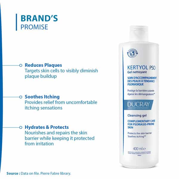 Ducray Kertyol Pso Cleansing Gelbody Wash For Dry Itchy Sensitive And Psoriasis Skin (400 Ml)