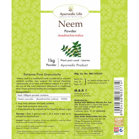 Ayurvedic Life Neem Patra Powder - 1 Kg Value Pack Of 4