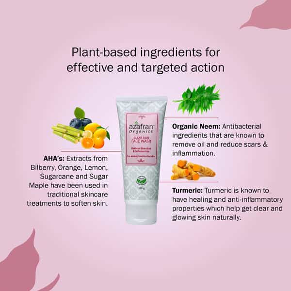 Azafran Organic Clear Skin Face Wash - 50Gm