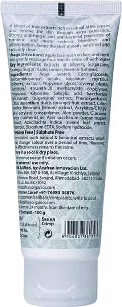 Azafran Organic Clear Skin Face Wash - 50Gm