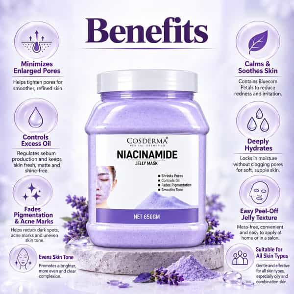 Cosderma Niacinamide Jelly Mask 650Gm| Pore Care | Oil Control & Even Skin Tone
